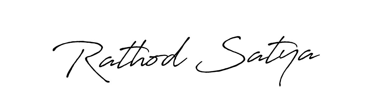 Make a beautiful signature design for name Rathod Satya. With this signature (Antro_Vectra_Bolder) style, you can create a handwritten signature for free. Rathod Satya signature style 7 images and pictures png