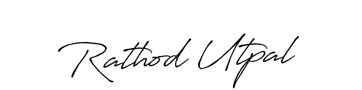 Rathod Utpal stylish signature style. Best Handwritten Sign (Antro_Vectra_Bolder) for my name. Handwritten Signature Collection Ideas for my name Rathod Utpal. Rathod Utpal signature style 7 images and pictures png