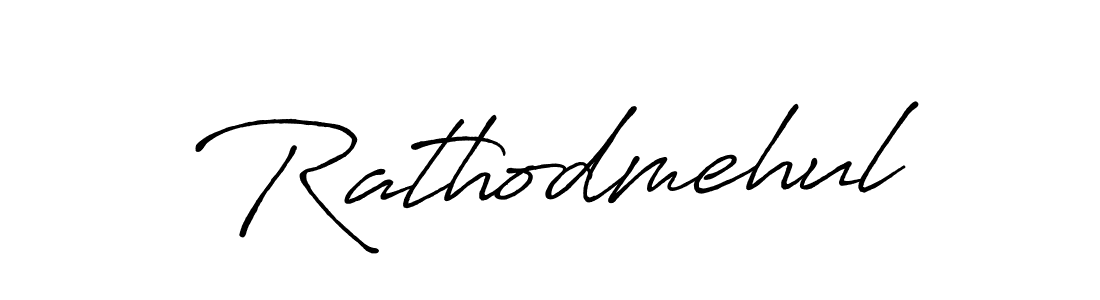 How to make Rathodmehul name signature. Use Antro_Vectra_Bolder style for creating short signs online. This is the latest handwritten sign. Rathodmehul signature style 7 images and pictures png