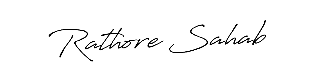 Design your own signature with our free online signature maker. With this signature software, you can create a handwritten (Antro_Vectra_Bolder) signature for name Rathore Sahab. Rathore Sahab signature style 7 images and pictures png