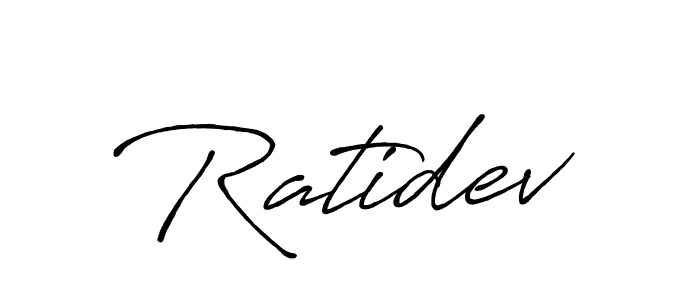 Use a signature maker to create a handwritten signature online. With this signature software, you can design (Antro_Vectra_Bolder) your own signature for name Ratidev. Ratidev signature style 7 images and pictures png