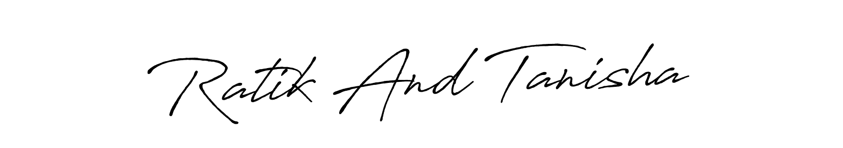 How to make Ratik And Tanisha signature? Antro_Vectra_Bolder is a professional autograph style. Create handwritten signature for Ratik And Tanisha name. Ratik And Tanisha signature style 7 images and pictures png