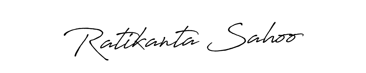 How to make Ratikanta Sahoo name signature. Use Antro_Vectra_Bolder style for creating short signs online. This is the latest handwritten sign. Ratikanta Sahoo signature style 7 images and pictures png