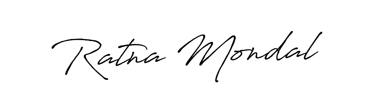 How to make Ratna Mondal name signature. Use Antro_Vectra_Bolder style for creating short signs online. This is the latest handwritten sign. Ratna Mondal signature style 7 images and pictures png