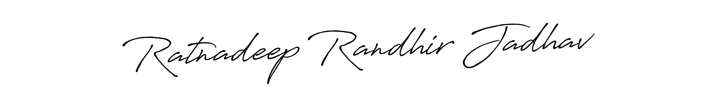 Design your own signature with our free online signature maker. With this signature software, you can create a handwritten (Antro_Vectra_Bolder) signature for name Ratnadeep Randhir Jadhav. Ratnadeep Randhir Jadhav signature style 7 images and pictures png