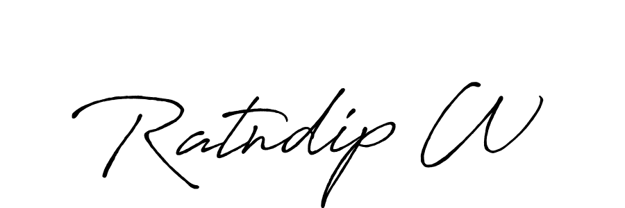 Make a beautiful signature design for name Ratndip W. With this signature (Antro_Vectra_Bolder) style, you can create a handwritten signature for free. Ratndip W signature style 7 images and pictures png