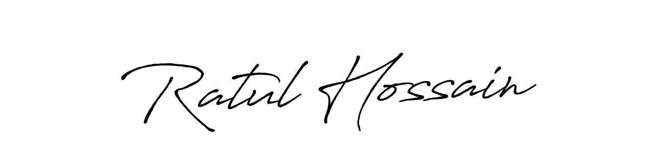 Use a signature maker to create a handwritten signature online. With this signature software, you can design (Antro_Vectra_Bolder) your own signature for name Ratul Hossain. Ratul Hossain signature style 7 images and pictures png