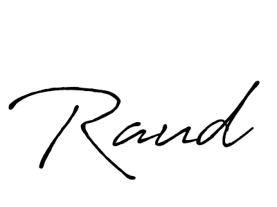 Raud stylish signature style. Best Handwritten Sign (Antro_Vectra_Bolder) for my name. Handwritten Signature Collection Ideas for my name Raud. Raud signature style 7 images and pictures png