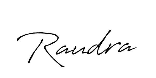 Raudra stylish signature style. Best Handwritten Sign (Antro_Vectra_Bolder) for my name. Handwritten Signature Collection Ideas for my name Raudra. Raudra signature style 7 images and pictures png