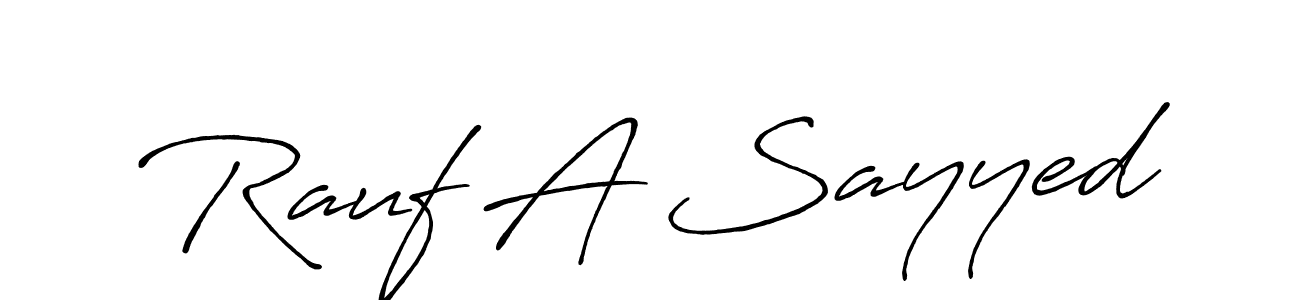 Rauf A Sayyed stylish signature style. Best Handwritten Sign (Antro_Vectra_Bolder) for my name. Handwritten Signature Collection Ideas for my name Rauf A Sayyed. Rauf A Sayyed signature style 7 images and pictures png