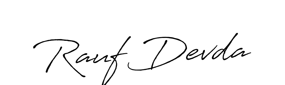 The best way (Antro_Vectra_Bolder) to make a short signature is to pick only two or three words in your name. The name Rauf Devda include a total of six letters. For converting this name. Rauf Devda signature style 7 images and pictures png