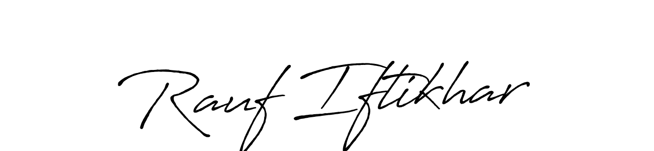 How to make Rauf Iftikhar signature? Antro_Vectra_Bolder is a professional autograph style. Create handwritten signature for Rauf Iftikhar name. Rauf Iftikhar signature style 7 images and pictures png