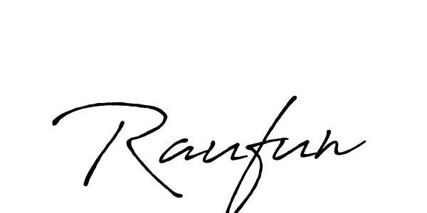 It looks lik you need a new signature style for name Raufun. Design unique handwritten (Antro_Vectra_Bolder) signature with our free signature maker in just a few clicks. Raufun signature style 7 images and pictures png