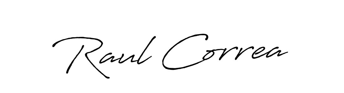 Create a beautiful signature design for name Raul Correa. With this signature (Antro_Vectra_Bolder) fonts, you can make a handwritten signature for free. Raul Correa signature style 7 images and pictures png