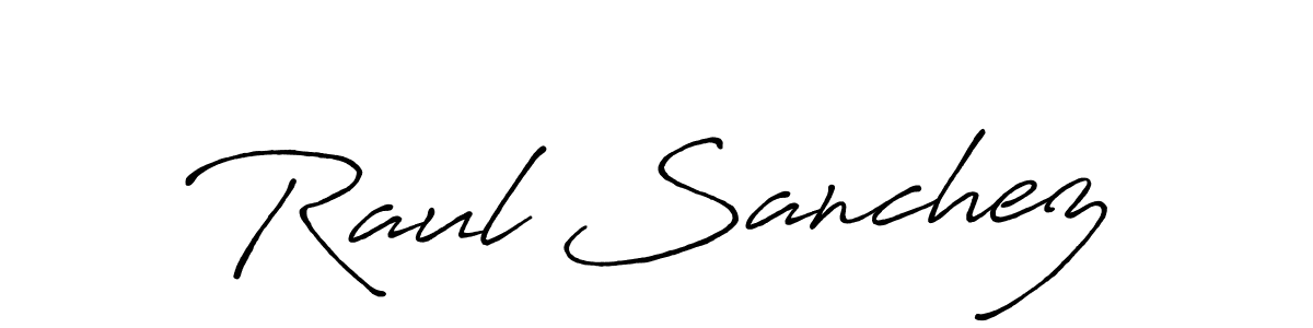 Design your own signature with our free online signature maker. With this signature software, you can create a handwritten (Antro_Vectra_Bolder) signature for name Raul Sanchez. Raul Sanchez signature style 7 images and pictures png