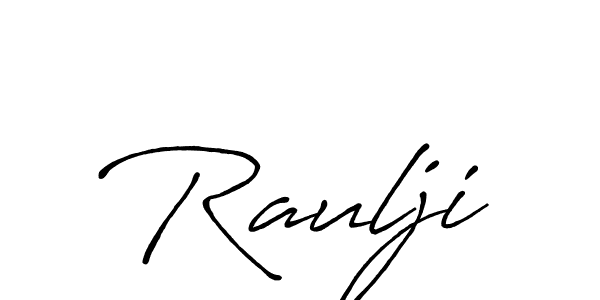 Design your own signature with our free online signature maker. With this signature software, you can create a handwritten (Antro_Vectra_Bolder) signature for name Raulji. Raulji signature style 7 images and pictures png