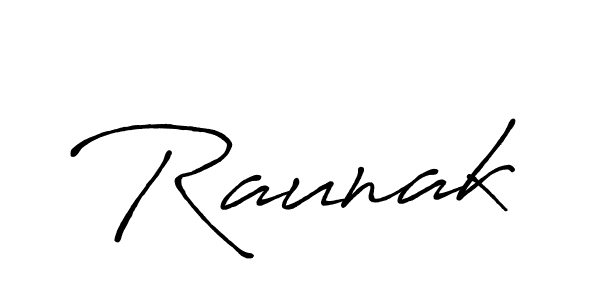 Raunak stylish signature style. Best Handwritten Sign (Antro_Vectra_Bolder) for my name. Handwritten Signature Collection Ideas for my name Raunak. Raunak signature style 7 images and pictures png