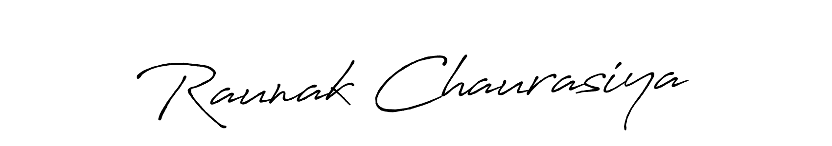 How to make Raunak Chaurasiya name signature. Use Antro_Vectra_Bolder style for creating short signs online. This is the latest handwritten sign. Raunak Chaurasiya signature style 7 images and pictures png