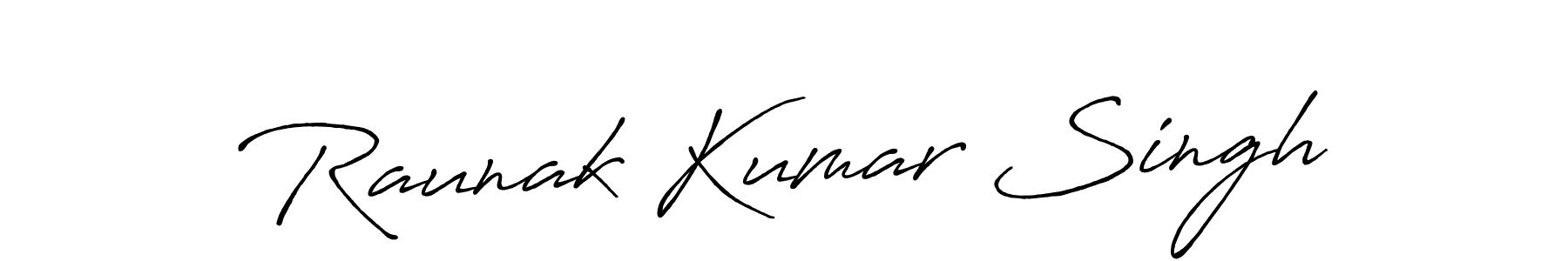 Create a beautiful signature design for name Raunak Kumar Singh. With this signature (Antro_Vectra_Bolder) fonts, you can make a handwritten signature for free. Raunak Kumar Singh signature style 7 images and pictures png