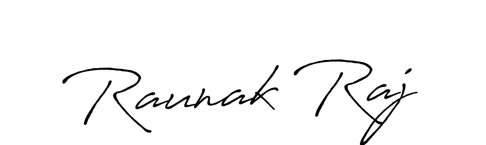 Make a beautiful signature design for name Raunak Raj. With this signature (Antro_Vectra_Bolder) style, you can create a handwritten signature for free. Raunak Raj signature style 7 images and pictures png