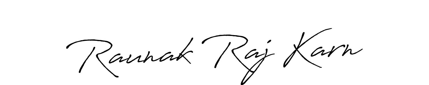 Raunak Raj Karn stylish signature style. Best Handwritten Sign (Antro_Vectra_Bolder) for my name. Handwritten Signature Collection Ideas for my name Raunak Raj Karn. Raunak Raj Karn signature style 7 images and pictures png