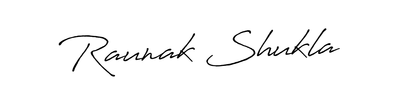 How to make Raunak Shukla name signature. Use Antro_Vectra_Bolder style for creating short signs online. This is the latest handwritten sign. Raunak Shukla signature style 7 images and pictures png