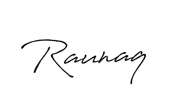 Raunaq stylish signature style. Best Handwritten Sign (Antro_Vectra_Bolder) for my name. Handwritten Signature Collection Ideas for my name Raunaq. Raunaq signature style 7 images and pictures png