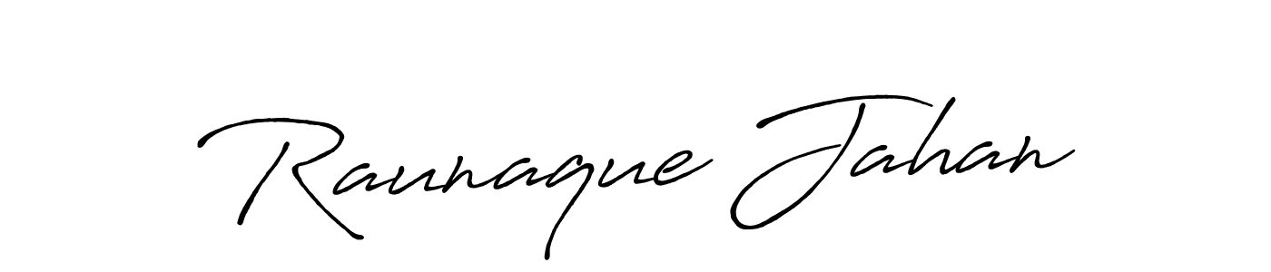 Antro_Vectra_Bolder is a professional signature style that is perfect for those who want to add a touch of class to their signature. It is also a great choice for those who want to make their signature more unique. Get Raunaque Jahan name to fancy signature for free. Raunaque Jahan signature style 7 images and pictures png