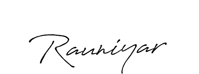 Create a beautiful signature design for name Rauniyar. With this signature (Antro_Vectra_Bolder) fonts, you can make a handwritten signature for free. Rauniyar signature style 7 images and pictures png