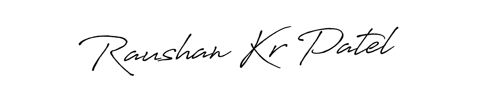 Use a signature maker to create a handwritten signature online. With this signature software, you can design (Antro_Vectra_Bolder) your own signature for name Raushan Kr Patel. Raushan Kr Patel signature style 7 images and pictures png