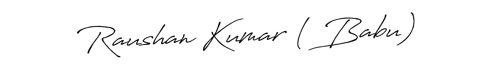 Antro_Vectra_Bolder is a professional signature style that is perfect for those who want to add a touch of class to their signature. It is also a great choice for those who want to make their signature more unique. Get Raushan Kumar ( Babu) name to fancy signature for free. Raushan Kumar ( Babu) signature style 7 images and pictures png