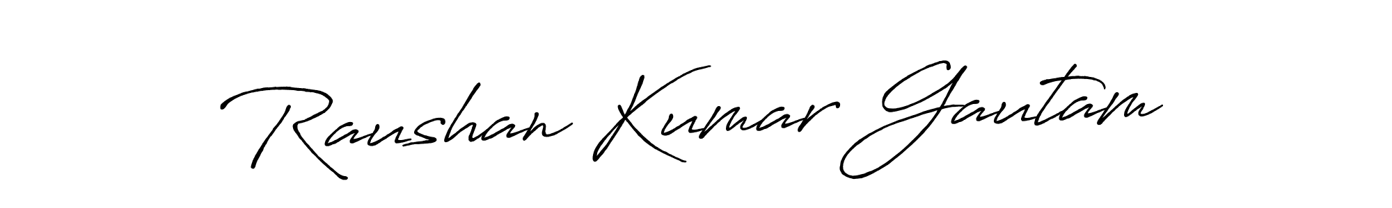 Create a beautiful signature design for name Raushan Kumar Gautam. With this signature (Antro_Vectra_Bolder) fonts, you can make a handwritten signature for free. Raushan Kumar Gautam signature style 7 images and pictures png