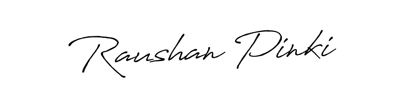 Raushan Pinki stylish signature style. Best Handwritten Sign (Antro_Vectra_Bolder) for my name. Handwritten Signature Collection Ideas for my name Raushan Pinki. Raushan Pinki signature style 7 images and pictures png