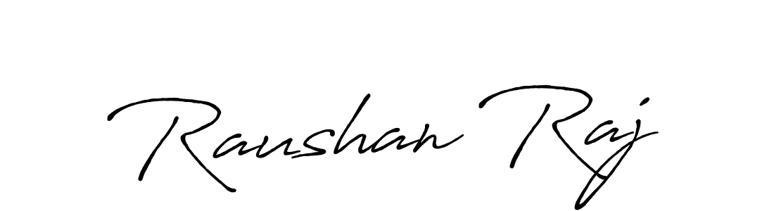 How to make Raushan Raj name signature. Use Antro_Vectra_Bolder style for creating short signs online. This is the latest handwritten sign. Raushan Raj signature style 7 images and pictures png