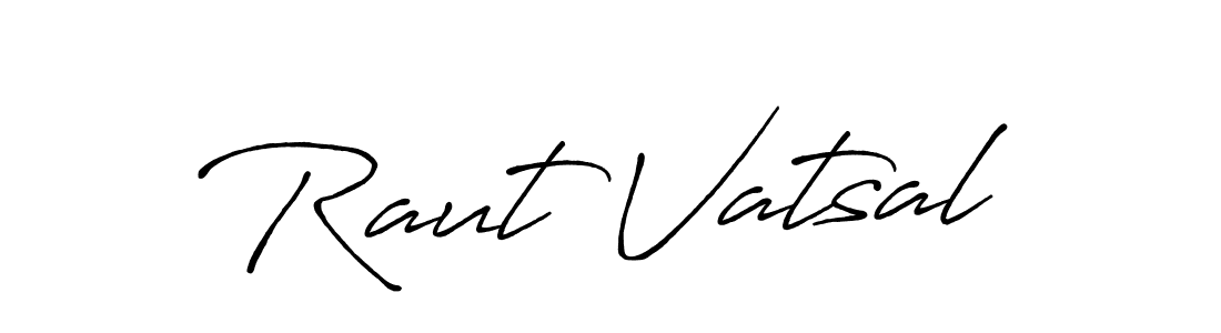 Raut Vatsal stylish signature style. Best Handwritten Sign (Antro_Vectra_Bolder) for my name. Handwritten Signature Collection Ideas for my name Raut Vatsal. Raut Vatsal signature style 7 images and pictures png