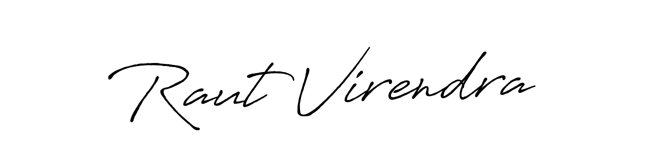 Make a beautiful signature design for name Raut Virendra. With this signature (Antro_Vectra_Bolder) style, you can create a handwritten signature for free. Raut Virendra signature style 7 images and pictures png