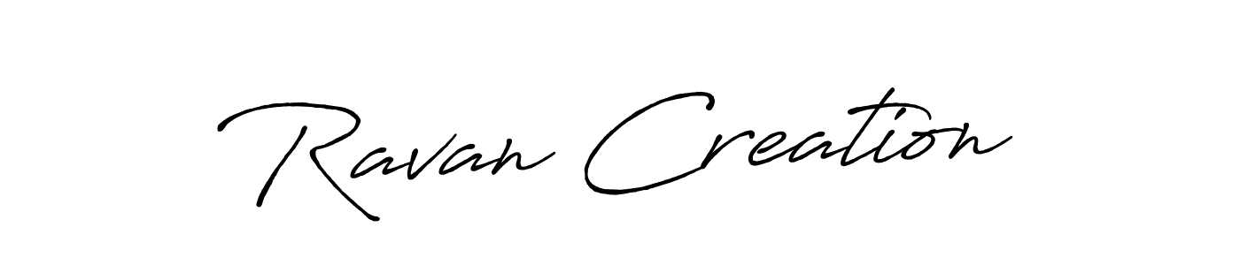 Use a signature maker to create a handwritten signature online. With this signature software, you can design (Antro_Vectra_Bolder) your own signature for name Ravan Creation. Ravan Creation signature style 7 images and pictures png