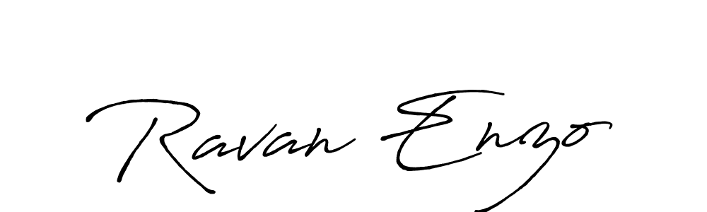 Make a beautiful signature design for name Ravan Enzo. With this signature (Antro_Vectra_Bolder) style, you can create a handwritten signature for free. Ravan Enzo signature style 7 images and pictures png