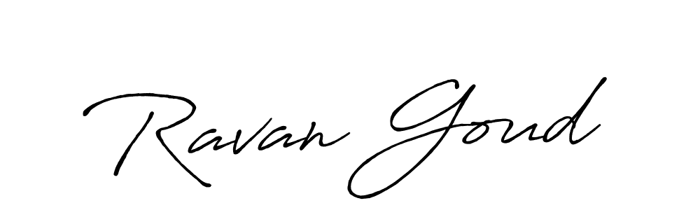How to make Ravan Goud name signature. Use Antro_Vectra_Bolder style for creating short signs online. This is the latest handwritten sign. Ravan Goud signature style 7 images and pictures png