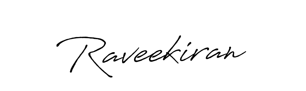 Use a signature maker to create a handwritten signature online. With this signature software, you can design (Antro_Vectra_Bolder) your own signature for name Raveekiran. Raveekiran signature style 7 images and pictures png
