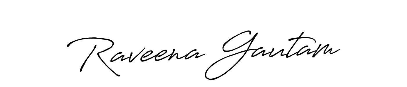 Design your own signature with our free online signature maker. With this signature software, you can create a handwritten (Antro_Vectra_Bolder) signature for name Raveena Gautam. Raveena Gautam signature style 7 images and pictures png
