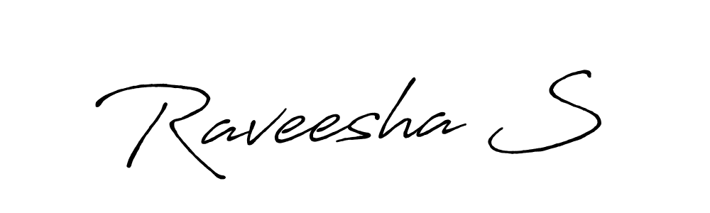 It looks lik you need a new signature style for name Raveesha S. Design unique handwritten (Antro_Vectra_Bolder) signature with our free signature maker in just a few clicks. Raveesha S signature style 7 images and pictures png