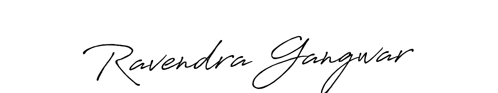 How to make Ravendra Gangwar name signature. Use Antro_Vectra_Bolder style for creating short signs online. This is the latest handwritten sign. Ravendra Gangwar signature style 7 images and pictures png