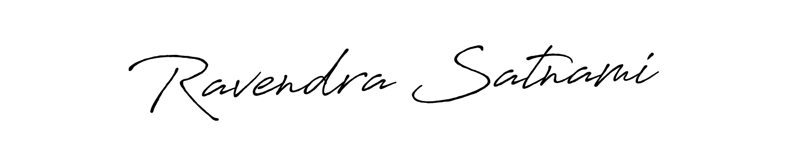 Make a beautiful signature design for name Ravendra Satnami. With this signature (Antro_Vectra_Bolder) style, you can create a handwritten signature for free. Ravendra Satnami signature style 7 images and pictures png