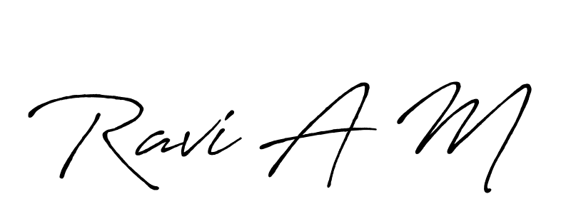 How to Draw Ravi A M signature style? Antro_Vectra_Bolder is a latest design signature styles for name Ravi A M. Ravi A M signature style 7 images and pictures png