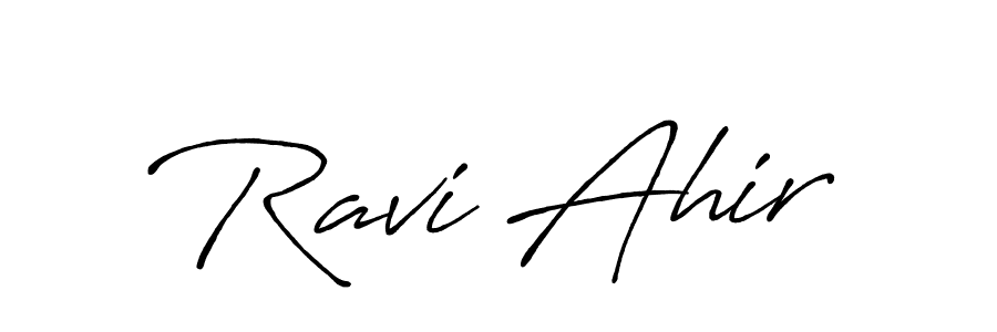 Also we have Ravi Ahir name is the best signature style. Create professional handwritten signature collection using Antro_Vectra_Bolder autograph style. Ravi Ahir signature style 7 images and pictures png