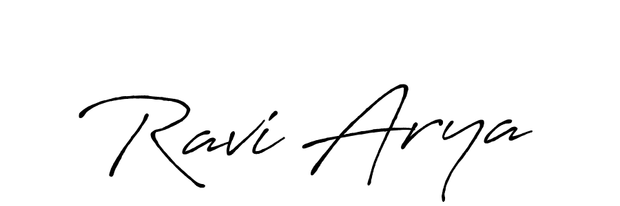 Ravi Arya stylish signature style. Best Handwritten Sign (Antro_Vectra_Bolder) for my name. Handwritten Signature Collection Ideas for my name Ravi Arya. Ravi Arya signature style 7 images and pictures png