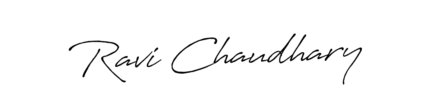 Design your own signature with our free online signature maker. With this signature software, you can create a handwritten (Antro_Vectra_Bolder) signature for name Ravi Chaudhary. Ravi Chaudhary signature style 7 images and pictures png