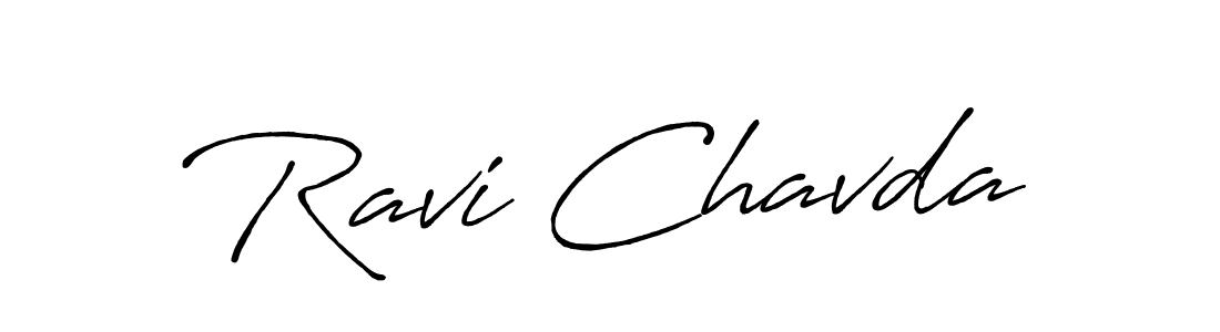 Make a beautiful signature design for name Ravi Chavda. With this signature (Antro_Vectra_Bolder) style, you can create a handwritten signature for free. Ravi Chavda signature style 7 images and pictures png