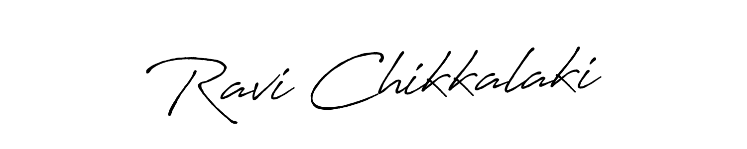 Make a beautiful signature design for name Ravi Chikkalaki. With this signature (Antro_Vectra_Bolder) style, you can create a handwritten signature for free. Ravi Chikkalaki signature style 7 images and pictures png